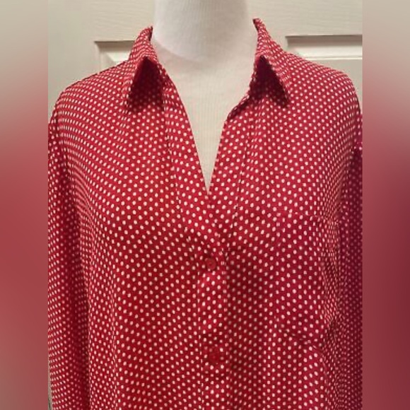 ‼️ SOLD ‼️- THE LIMITED RED & WHITE POLKA DOT BLOUSE- SIZE S - Picture 2 of 4